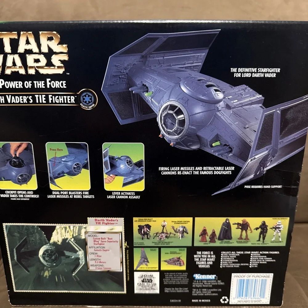 Kenner Star Wars Power of the Force Darth Vader's TIE Fighter Vehicle 1996 NIB